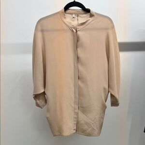 Roberto Collina 100% Silk Beige Button Down Shirt